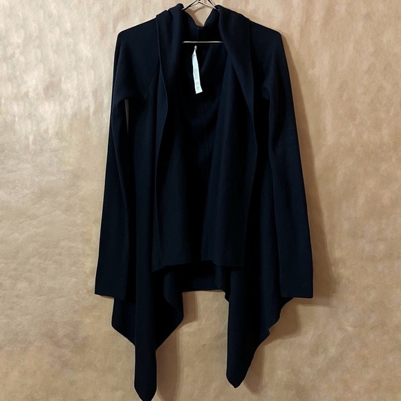 lululemon athletica Sweaters - Lululemon | Reflection Wrap Cardigan Sweater Waterfall Open Front Black Size 8